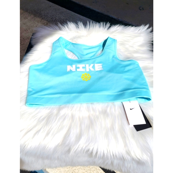 Nike 2X women's training Sports bra light blue Medium support - Picture 1 of 13